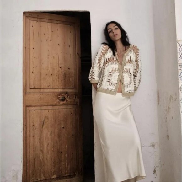 ZARA COMBINATION CROCHET JACKET - Picture 2 of 4